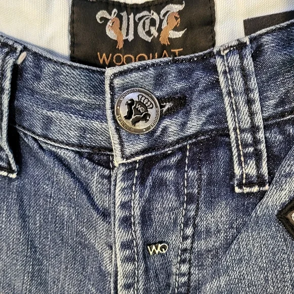 Wooquat 36x32 Men’s Distressed Western Jeans Studded Embroidered Cowboy Bootcut - Picture 4 of 16